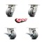 Service Caster 4 Inch Kingpinless Thermoplastic Rubber Wheel Swivel Caster Set with 2 Brakes SCC-KP30S420-TPRRF-2-SLB-2 - alternate 5